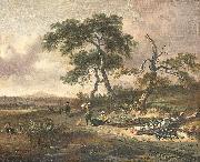 Jan Wijnants Landscape with pedlar and resting woman. France oil painting artist